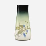 Irene Bishop for Rookwood Pottery, Experimental Iris Glaze vase with blackberries