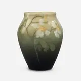 Irene Bishop for Rookwood Pottery, Iris Glaze vase with wild roses