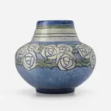 Early vase with roses by May Sydnor Morel for Newcomb College Pottery, sold Nov 2022