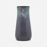 Vellum vase with flower swags by Lorinda Epply for Rookwood Pottery, 1915, glazed earthenware, sold Nov 2022