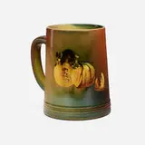 William P. McDonald for Rookwood Pottery, Standard Glaze mug with rat eating cantaloupe
