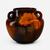 Standard Glaze vase with poppies by Amelia B. Sprague for Rookwood Pottery, sold Nov 2022