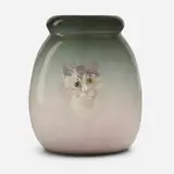 Elizabeth Blake for Weller Pottery, Eocean vase with kitten