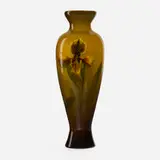 Albert R. Valentien for Rookwood Pottery, Standard Glaze vase with lady's slipper orchid
