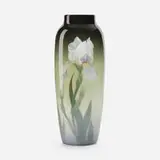 Carl Schmidt for Rookwood Pottery, Iris Glaze vase with irises