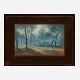 Edward Diers for Rookwood Pottery, Fine Scenic landscape (Large Vellum plaque)