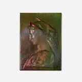Jacques Sicard for Weller Pottery, Rare St. Cecilia tile, c. 1905, glazed earthenware