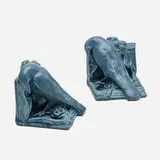 William P. McDonald for Rookwood Pottery, Large production Rook bookends, pair