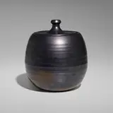 Covered box by James "Jim" Anderson for Shearwater Pottery, sold Nov 2022