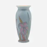 Decorated Mat/Double Vellum vase with stylized lilies by Wilhelmine Rehm for Rookwood Pottery, sold Nov 2022