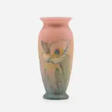Sallie Coyne for Rookwood Pottery, Decorated Mat/Double Vellum vase with poppies