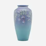 Harriet Elizabeth Wilcox for Rookwood Pottery, Fine and Large Vellum vase with fuchsias
