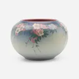 Lenore Asbury for Rookwood Pottery, Vellum bowl with Art Deco-style flowers
