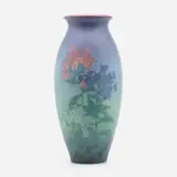 Lenore Asbury for Rookwood Pottery, Fine and Large Vellum vase with phlox