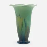 Decorated Mat/Double Vellum vase with stylized tulips by Catherine C. Crabtree for Rookwood Pottery, sold Nov 2022