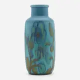 Decorated Mat/Double Vellum vase with stylized flowers by Wilhelmine Rehm for Rookwood Pottery, sold Nov 2022