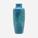 Louise Abel for Rookwood Pottery, Decorated Mat/Double Vellum vase with wisteria