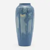Sadie Irvine for Newcomb College Pottery, Scenic vase with pine trees and moon