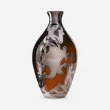 Carl Schmidt for Rookwood Pottery, Standard Glaze vase with Rococo overlay