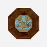 Pewabic Pottery, Octagonal tile, c. 1920, luster-glazed earthenware, original frame