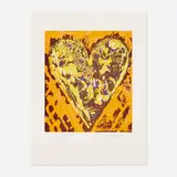 Heart for Film Forum by Jim Dine, 1993, woodcut in colors, sold Apr 2021