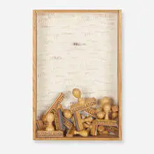Arman, Accumulation, 1973, assemblage of rubber stamps in a pine and plexiglas shadowbox