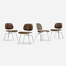 DCMUs, set of four by Charles and Ray Eames, 1970, vinyl, plastic, chrome-plated steel, rubber, sold Feb 2021