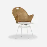 Maurizio Tempestini, Neva-Rust swivel armchair, c. 1955, enameled iron, wicker