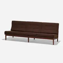 Florence Knoll, Sofa, model 2551, walnut, upholstery