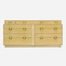Cabinet by Paul Theodore Frankl, c. 1940, lacquered wood, brass, sold Feb 2021