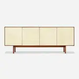 Florence Knoll, Cabinet, model 541, walnut, lacquered wood, chrome-plated steel