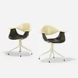 Swaged Leg chairs model MAF, pair by George Nelson & Associates, fiberglass, enameled steel and aluminum, rubber, sold Feb 2021