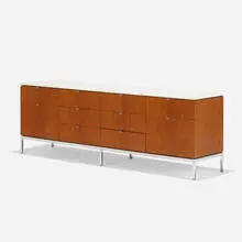Florence Knoll, Executive Office cabinet, rosewood veneer, marble, chrome-plated steel, aluminum