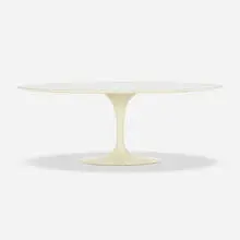 Early Dining table, model 174F by Eero Saarinen, enameled cast iron, lacquered wood, laminate, sold Feb 2021