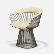Chair by Warren Platner, 1966, bronze-plated metal, upholstery, sold Feb 2021
