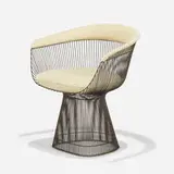 Warren Platner, Chair, 1966, bronze-plated metal, upholstery