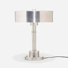 Machine Age, Table lamp, c. 1985, spun aluminum