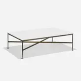 Paul McCobb, Directional coffee table, model 8703, 1955, brass, milk glass