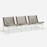 Richard Schultz, Leisure Collection lounge chairs, set of three, c. 1966, enameled aluminum, nylon, vinyl