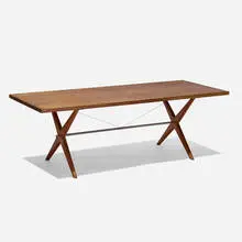 Donald Wrobleski, Custom table, c. 1960, mahogany, cedar, chrome-plated steel
