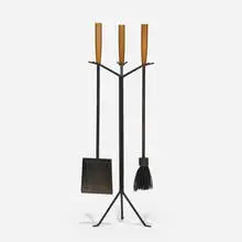 Firetools by George Nelson & Associates, 1951, enameled steel, birch, nylon, sold Feb 2021