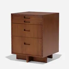 Frank Lloyd Wright, Nightstand, model 2002, 1955, mahogany
