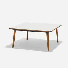 DTW-40 by Charles and Ray Eames, 1950, laminate over plywood, aluminum, birch, sold Feb 2021