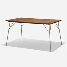 Charles and Ray Eames, DTM-1, 1947, walnut plywood, chrome-plated steel, plastic