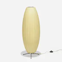 Bubble floor lamp by George Nelson & Associates, 1952, sprayed fiberglass over a metal frame, steel, sold Feb 2021