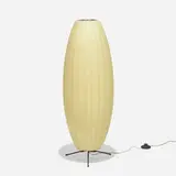 Bubble floor lamp by George Nelson & Associates, 1952, sprayed fiberglass over a metal frame, steel, sold Feb 2021