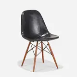 DKW-1 by Charles and Ray Eames, 1951, enameled steel, leather, birch, sold Feb 2021