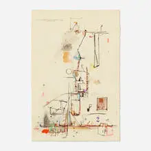 Robert S. Neuman, Study for Monument to No One in Particular #1, 1966, mixed media on paper