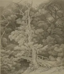 John White Abbott, Untitled, pen and ink and grey washes 27 x 21.3cm
