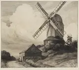 Herbert Dicksee, Untitled, Sussex 1930 original etching on paper